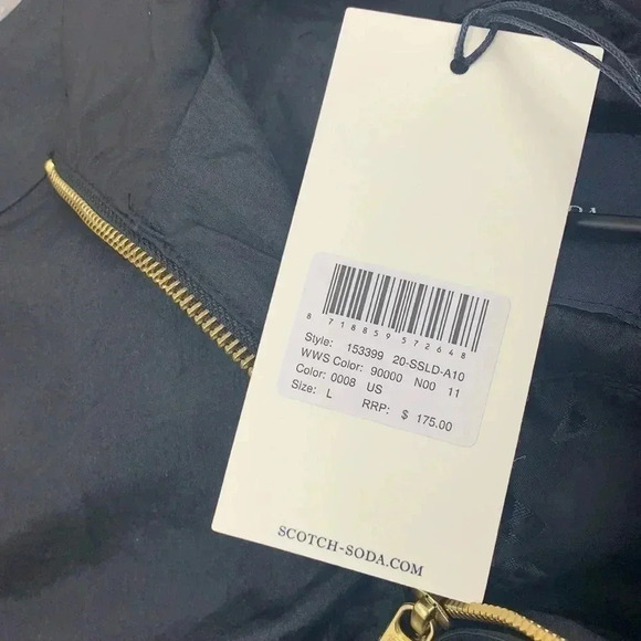Scotch & Soda NWT Lightweight Nylon Peplum Black Jacket Size Large - Picture 9 of 9